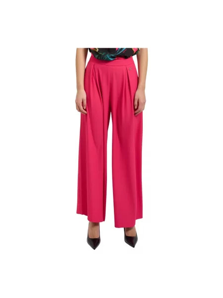 Szerokie spodnie Yes Zee różowe
