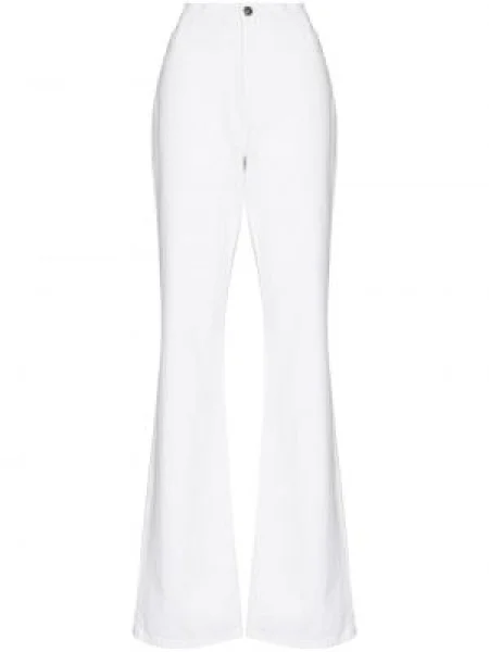 Jeansy dzwony Raf Simons z wysoką talią białe