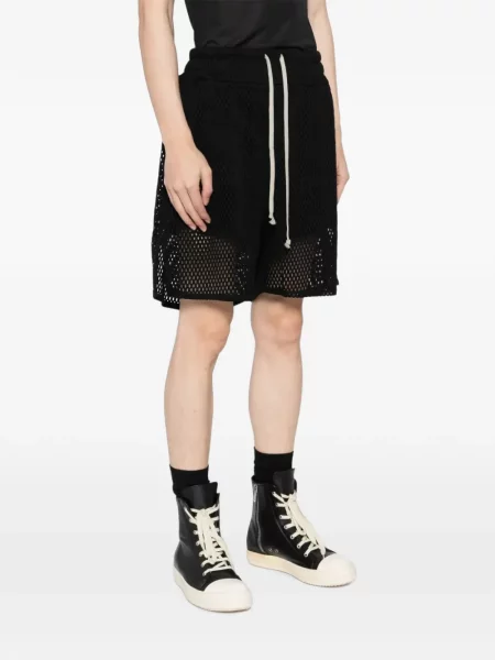 Πλεκτά σορτς Rick Owens με κορδόνι μαύρο