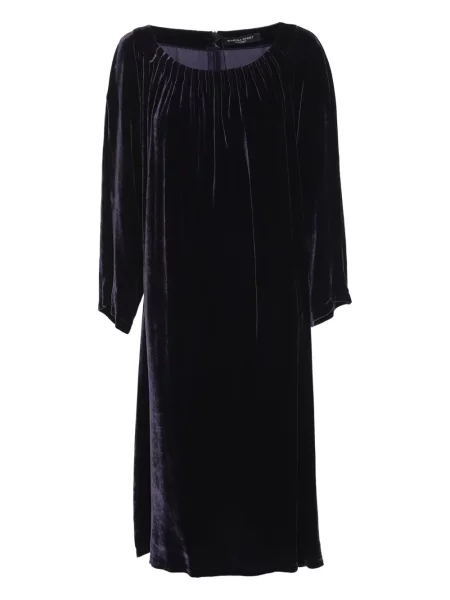 Aksamitna sukienka Marina Rinaldi plisowana garniturowa fioletowa