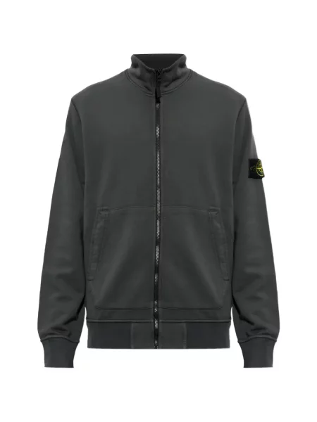 Geacă Stone Island din fleece cu strasuri gri