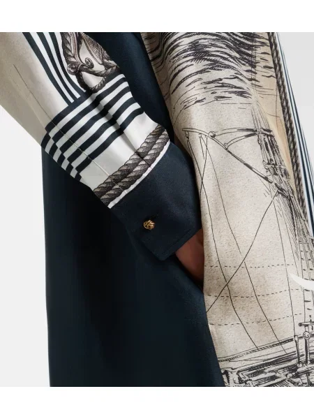 Rochie tip cămașă Max Mara de mătase cu imagine