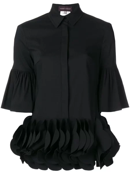 Риза с флорален принт Talbot Runhof на цветя с апликация черно