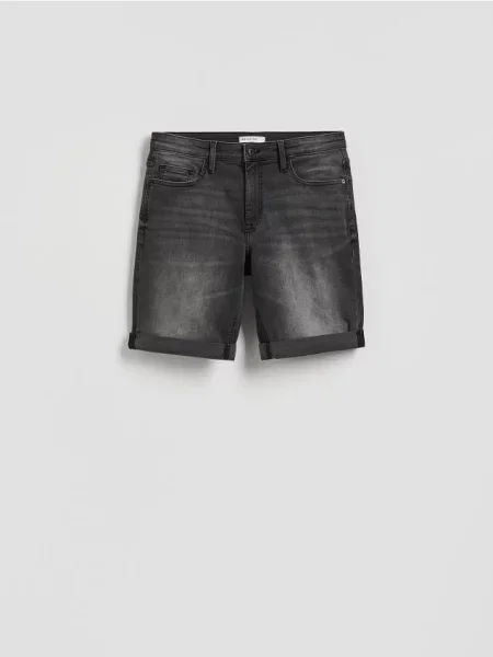 Reserved Pantaloni scurți slim fit din denim gri