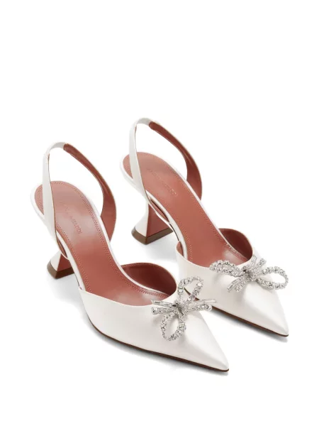 Pantofi cu toc Amina Muaddi slingback alb