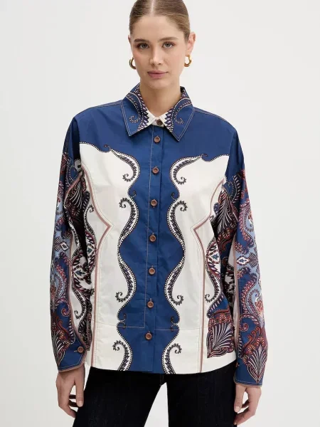 Farm Rio cămașă din cu guler clasic relaxed albastru