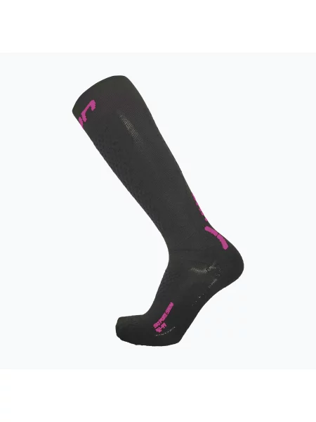 Дамски скиорски чорапи UYN Ski One Pure Snow black/pink черно