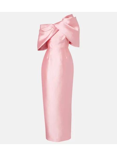 Satynowa sukienka koktajlowa Solace London garniturowa różowa