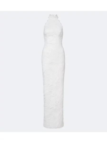 Rochie Rebecca Vallance cu gât halter alb