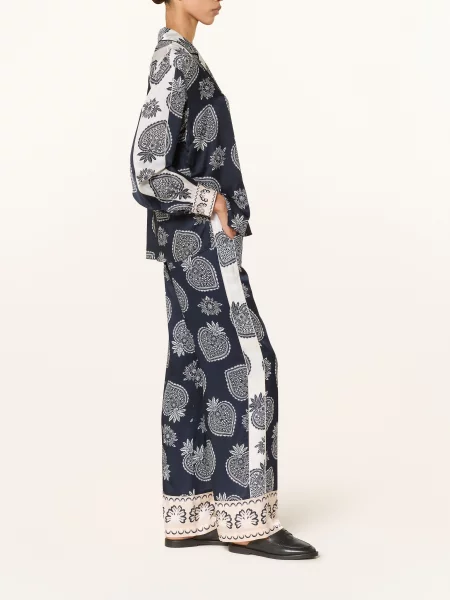 Ivi Collection Marlene Kalhoty S Hedvábím černá bílá