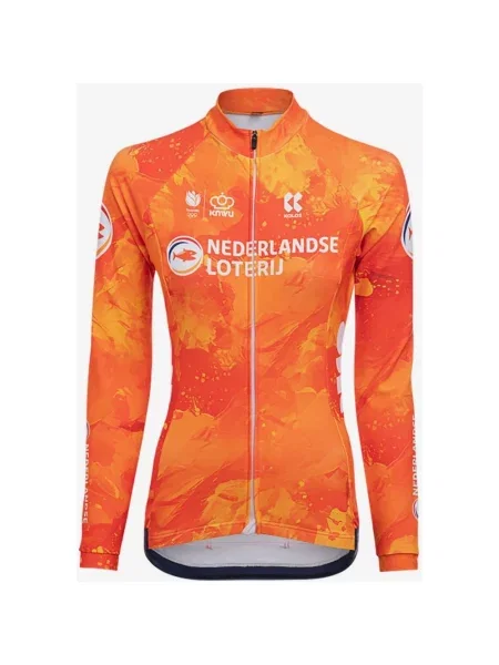 Koszulka rowerowa Kalas Neederand Federation długa damskie XS pomarańczowa