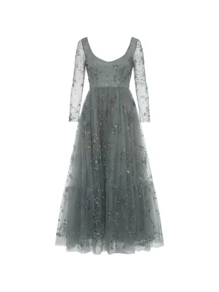 Rochie maxi Valentino Garavani din tul gri