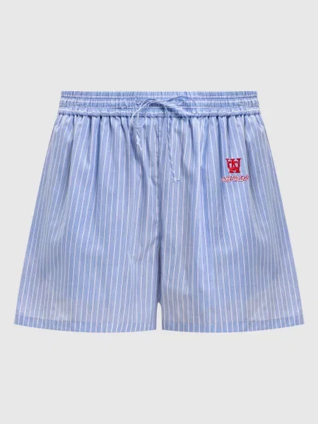 Шорты Off-white в полоску голубые