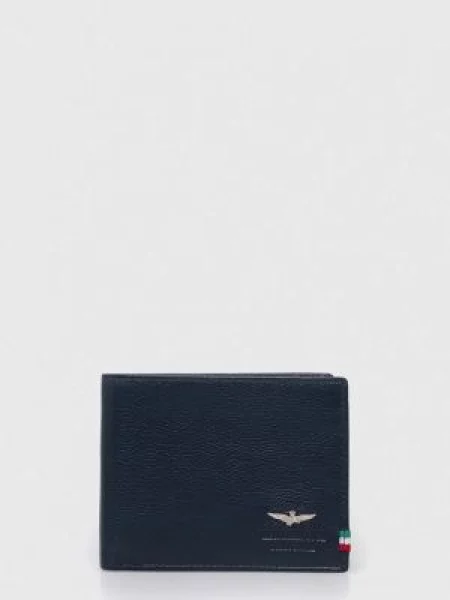 Aeronautica Militare portofel de piele barbati albastru marin negru