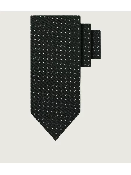 Calvin Klein Cravată Sandy Retro Neat cu adaos de mătase verde