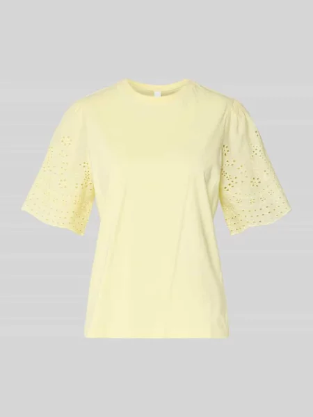 T-shirt z haftem ażurowym model LEX' Y.a.s żółta