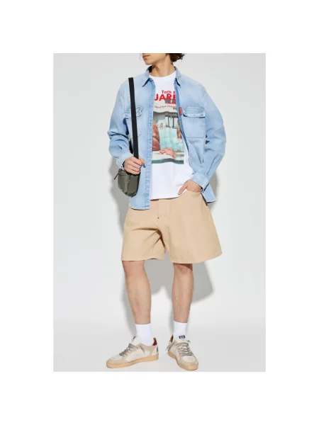 Szorty jeansowe Dsquared2 beżowe