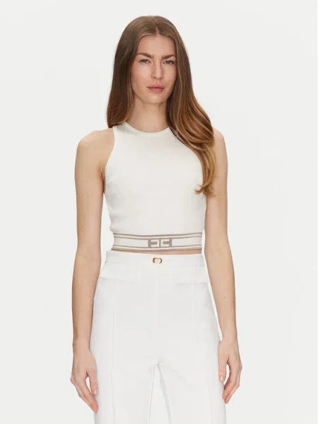 Cropp top Elisabetta Franchi alb
