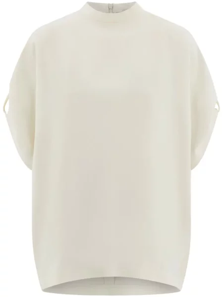 Tricou Ferragamo cu decolteu rotund alb