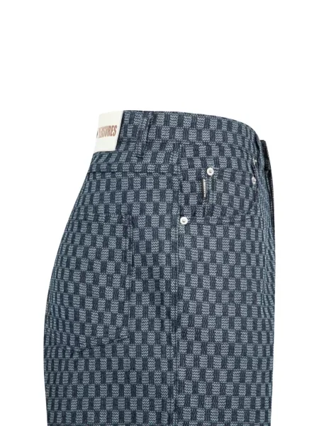 Kostkované baggy džíny Pleasures modré