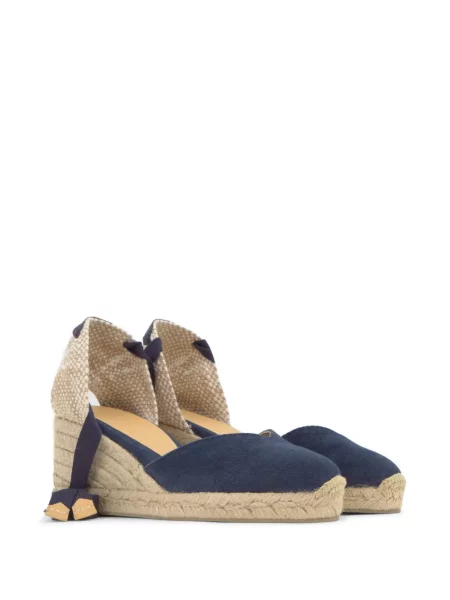 Espadrile Castaner cu pană din canvas albastru