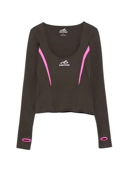 Top Balenciaga cu imagine maro