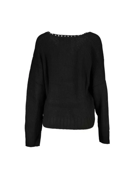 Sweter Patrizia Pepe z długim rękawem elegancki czarny