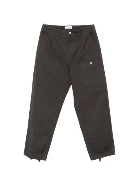 Pantaloni Stone Island cu strasuri cu cordon gri