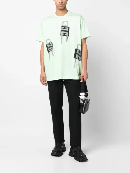 Raštuotas marškinėliai Givenchy žalia
