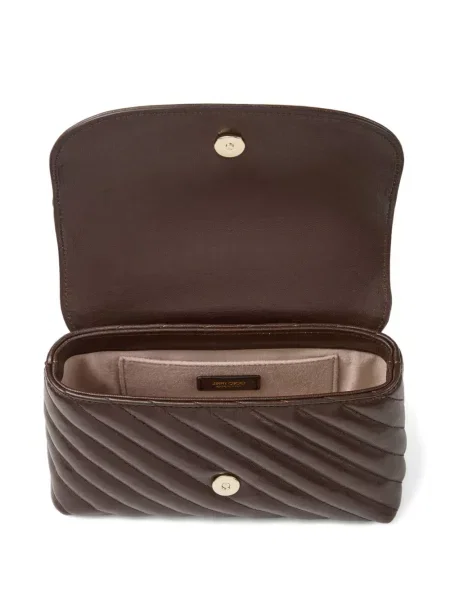 Geanta crossbody Jimmy Choo matlasată maro