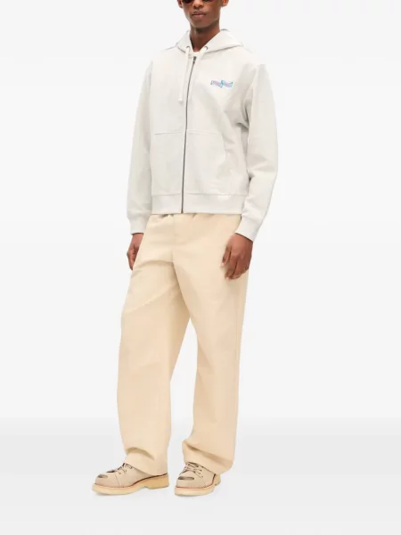 Hanorac cu glugă Kenzo cu model herringbone gri