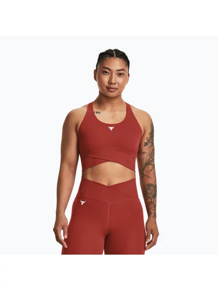 Top de antrenament pentru femei Under Armour Project Rock LetsGo Crssover Top heritage red roșu