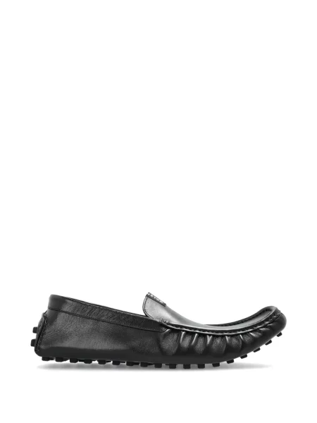 Pantofi loafer Balenciaga din piele cu volane negru