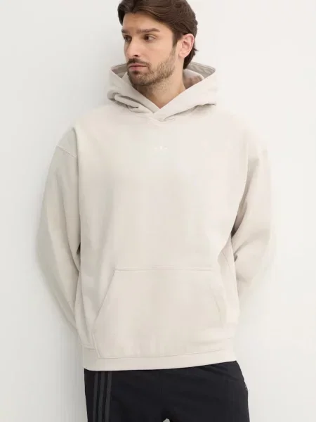 Geacă Adidas Originals cu glugă bej