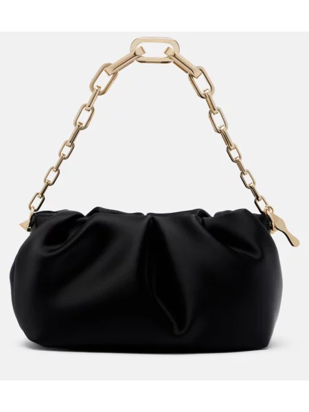 Geantă Christian Louboutin din satin negru