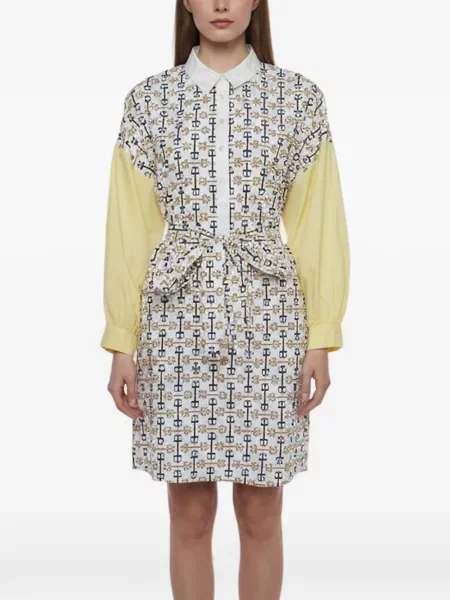 Lung rochie mini Maje cu imagine alb