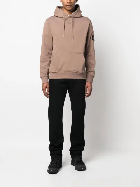 Izolované mikina s kapucí Calvin Klein Jeans hnědá