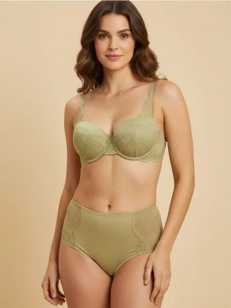 Бюстгальтер балконет блідо-зелений зелений