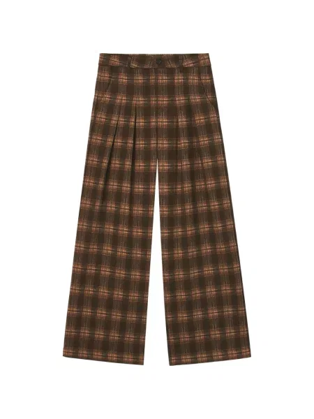 Pantaloni B+ab în carouri maro