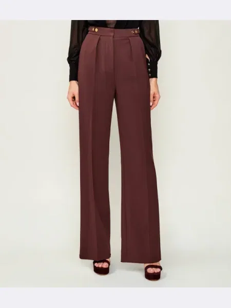 Elisabetta Franchi Pantaloni din Vișiniu bordo
