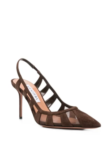 Pantofi cu toc Aquazzura din piele de căprioară maro