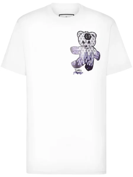 Ursuleț de pluș tricou Philipp Plein cu imagine alb