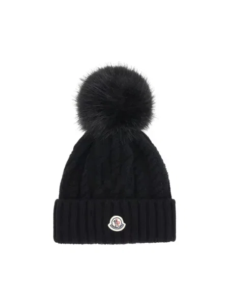 Czapka Moncler z kaszmiru czarna