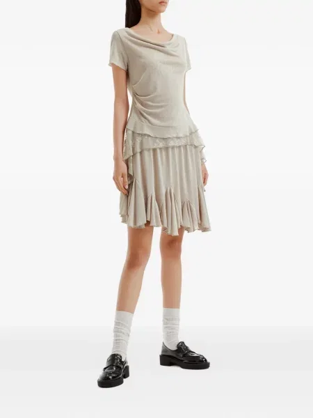 Rochie mini Tout A Coup cu volane din dantelă