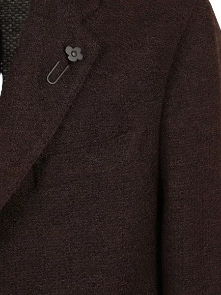Sacou Lardini de lână cu model floral maro