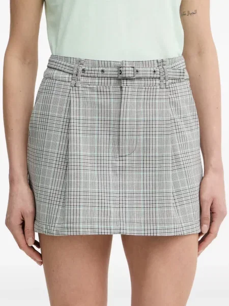 Kockás öves mini szoknya Guess szürke