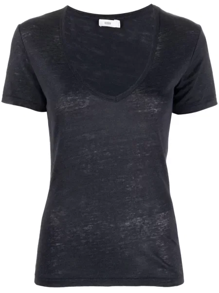 Tricou Closed de in cu decolteu în V albastru