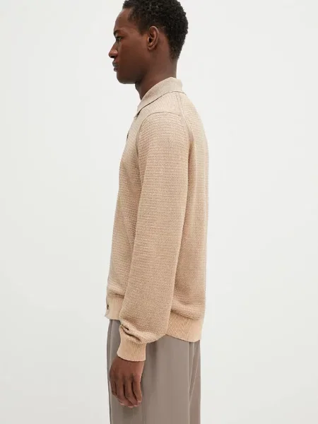 Paul Smith kardigan z domieszką lnu beżowy