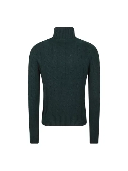 Sweter z golfem Polo Ralph Lauren wełniany z długim rękawem zielony