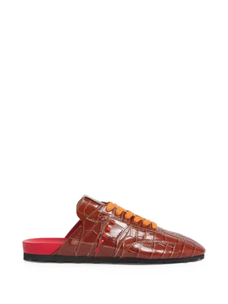 Fotbal chiloți Marni din piele slip-on maro